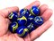 VAN GOGH Blue/Yellow Swirl Glass Marbles 22mm (7/8 inch) SHOOTER Taw (Lot of 5)
